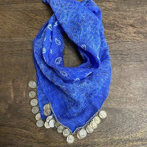 Steve Madden Blue Handkerchief Scarf